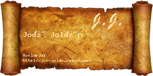 Joó Jolán névjegykártya
